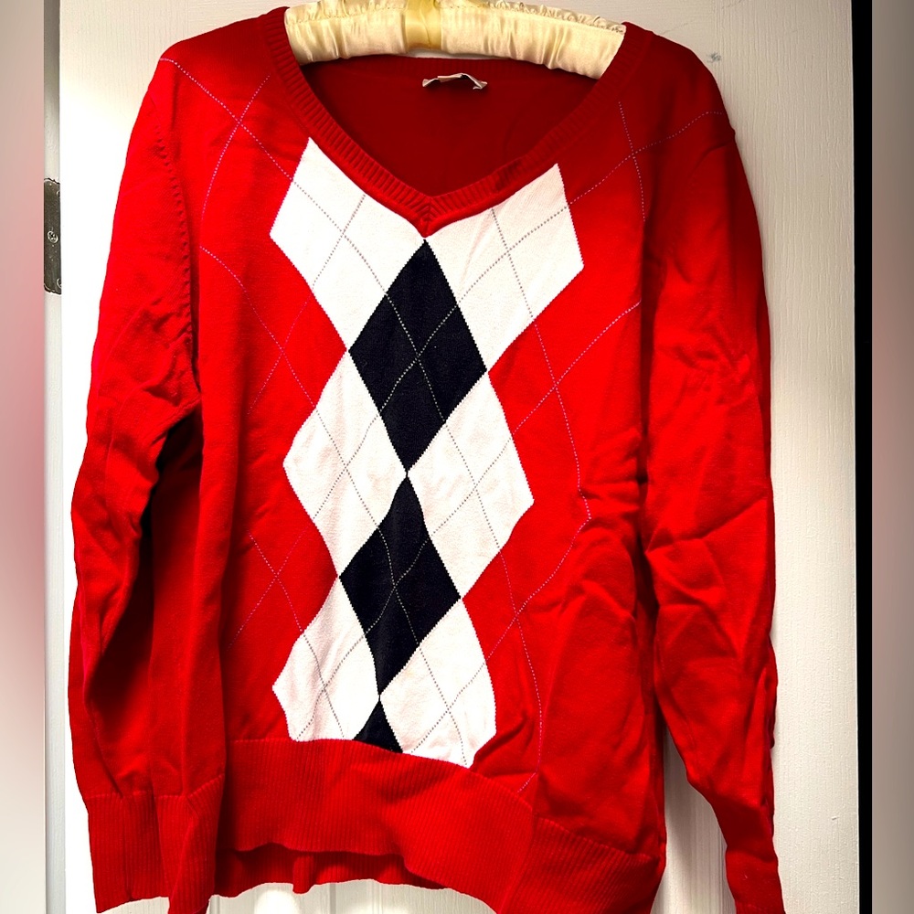 Argyle sweater. 100% cotton! Lightly worn.